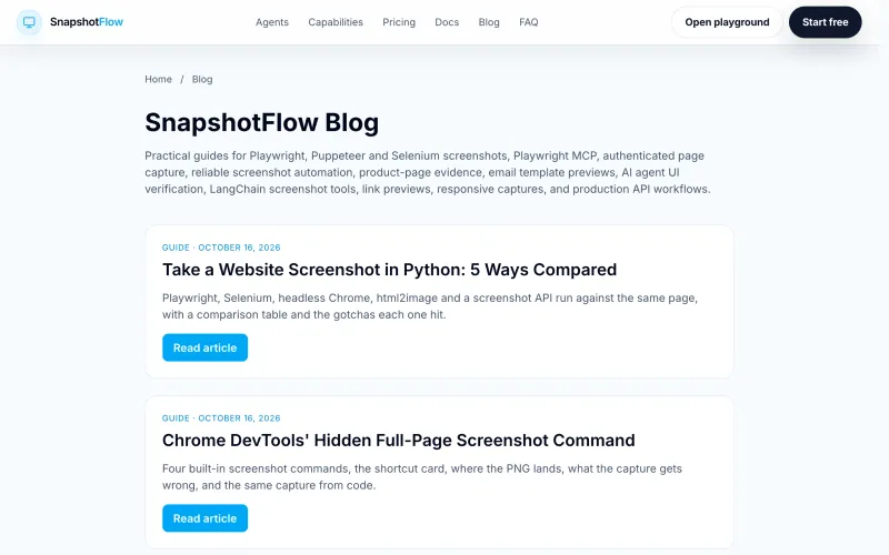 Preview card of the SnapshotFlow blog, rendered at 2x and resized to 800 pixels wide