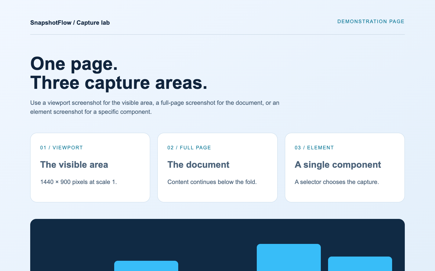 Viewport screenshot of the demo page; the lower content falls below the capture boundary